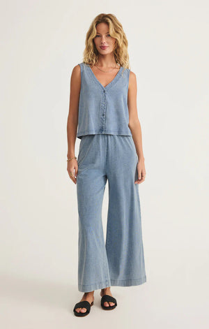 SOLACE JERSEY DENIM TOP